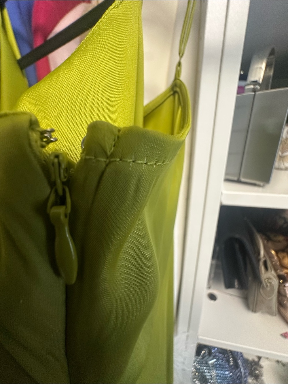 Worthington Lime Green Satin Maxi Slip Dress - Picture 7 of 8